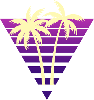 Purple and Yellow Palm Tree Triangle