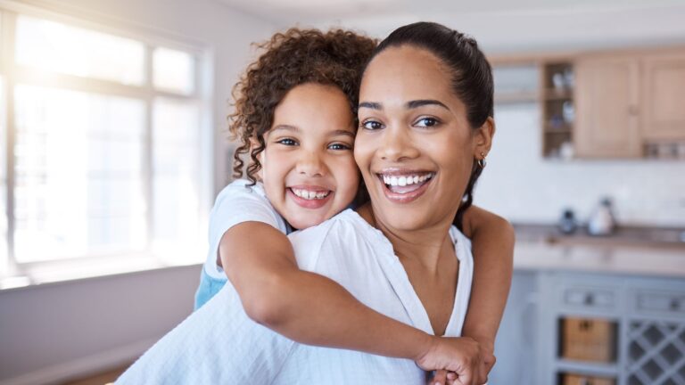 parent and child celebrate mental health awareness month